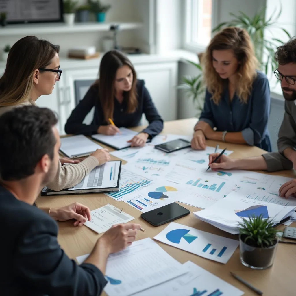 Equipo en sesión de planificación